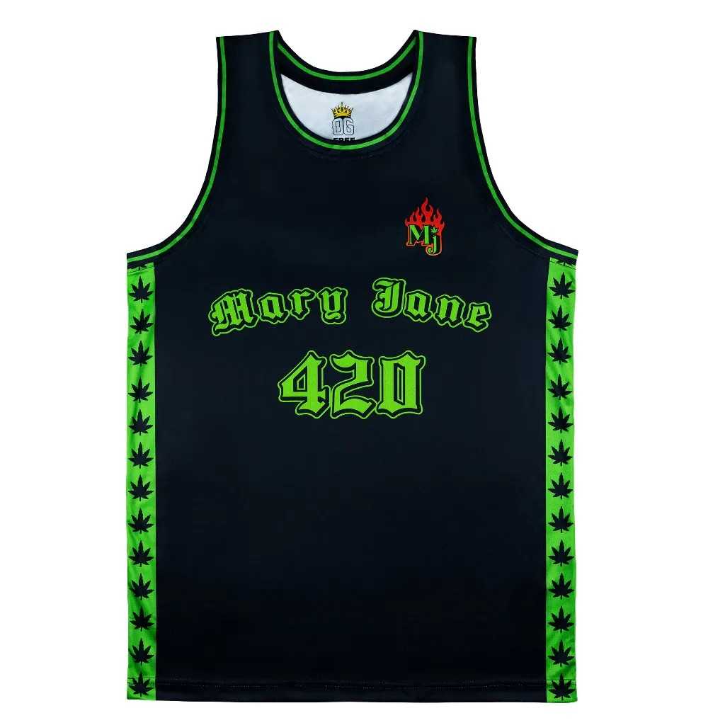 Mary Jane 420 Basketball Black and Green Jersey (Limited Edition)