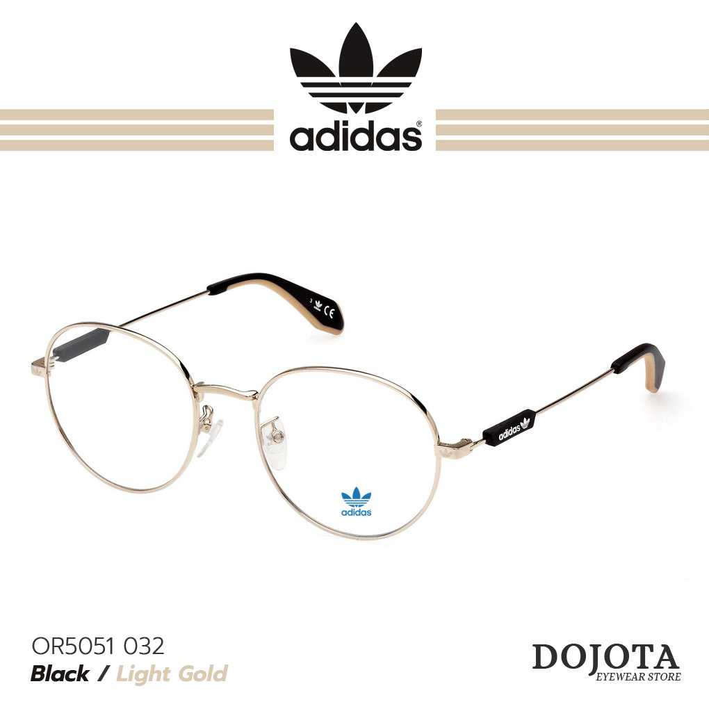 กรอบแว่นตา Adidas รุ่น OR5051-F-032 สีทองไลท์โกล์ด (Light Gold) ทรงหยดน้ำใหญ่