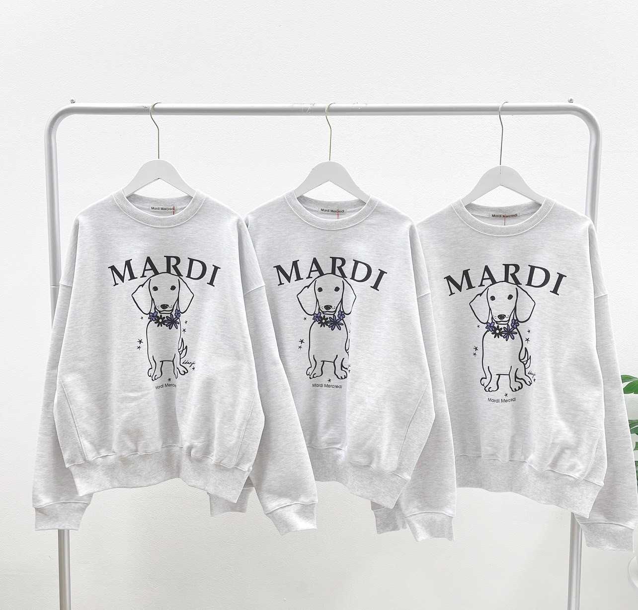 Mardi Swing The Tail Ddanji Flower Sweatshirt (Heather Purple)