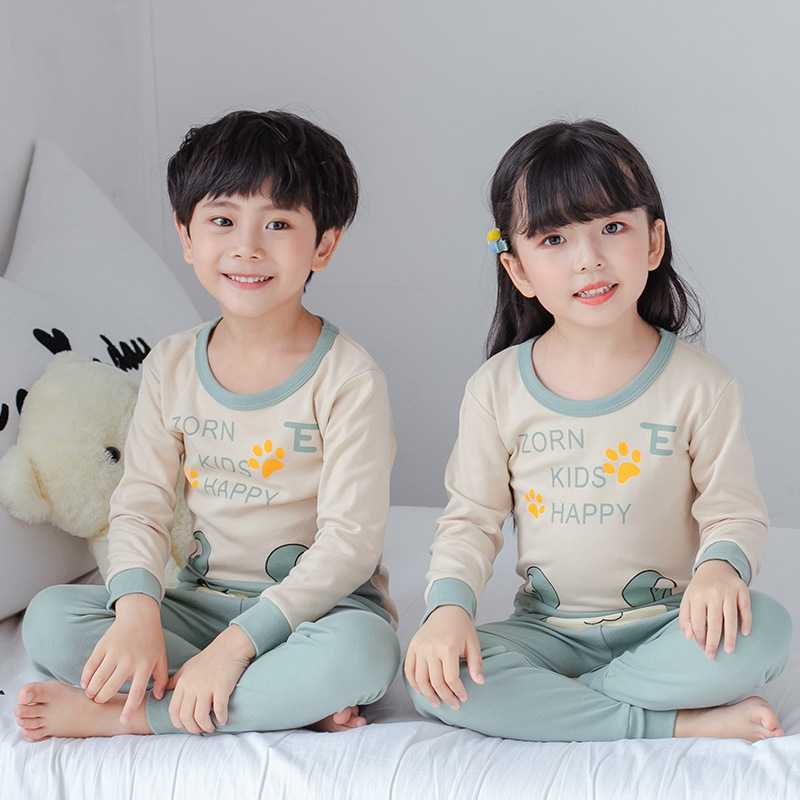 K169 ชุดนอนเด็กสไตส์เกาหลี  ลาย ZORN KIDS HAPPY ผ้านิ่มใส่สบาย ลายน่ารัก 100% COTTON