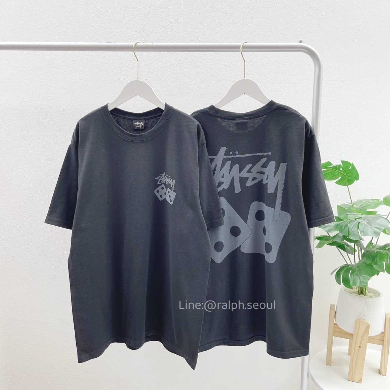 Stussy Dice Pig Dyed Tee(BLACK)