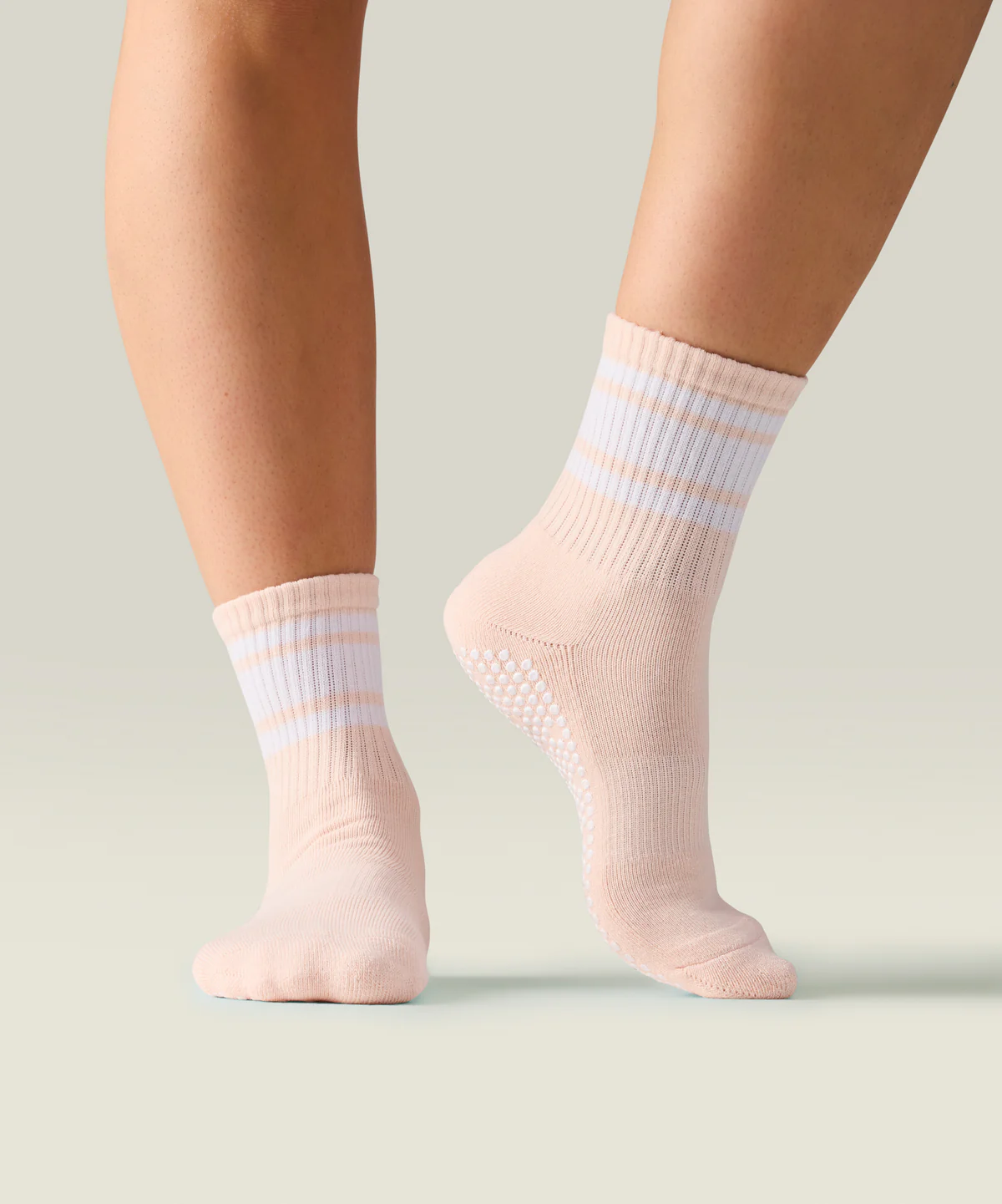 Crew Non Slip Grip Socks - Pink Stripe