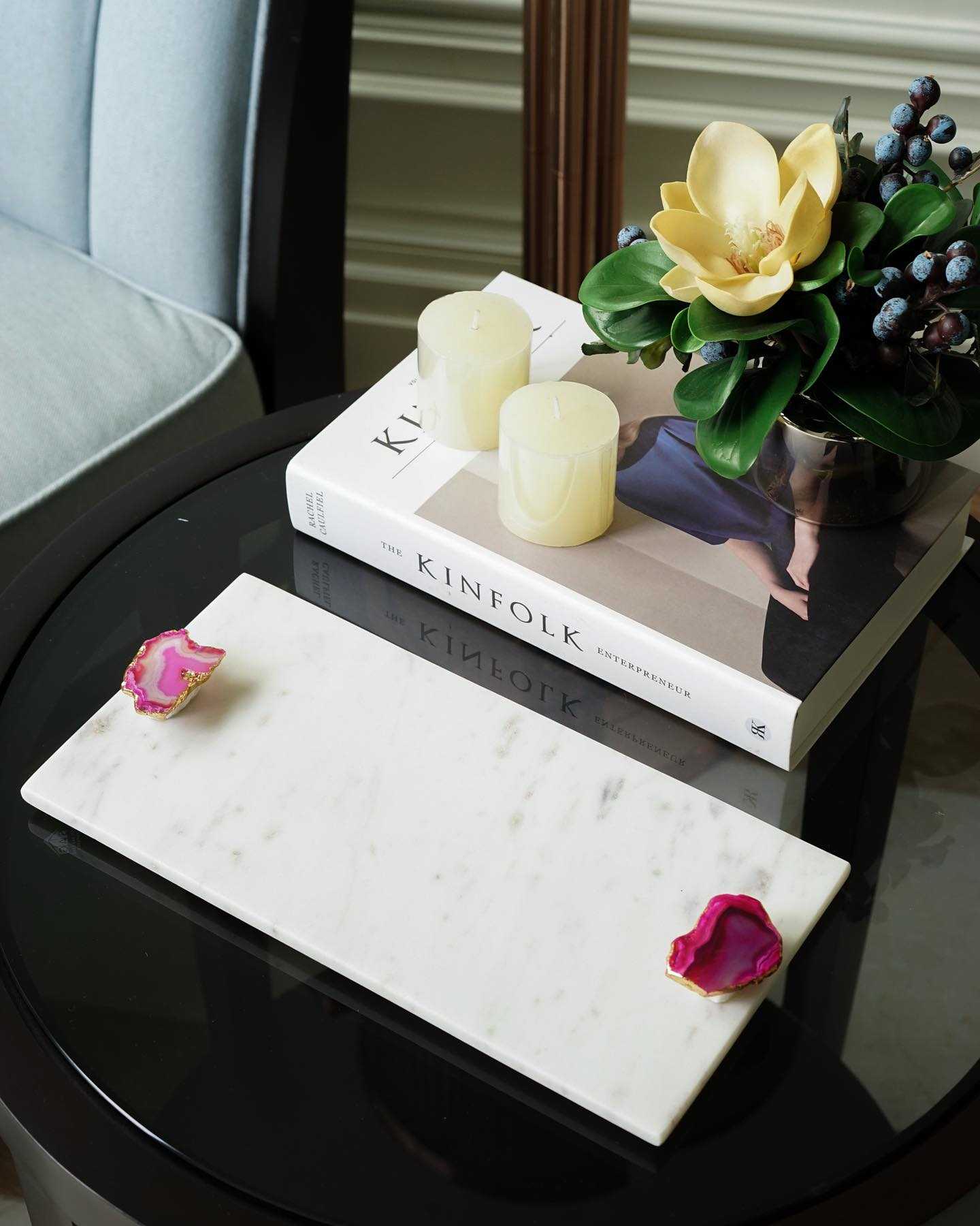 Athena Platter (White Marble)