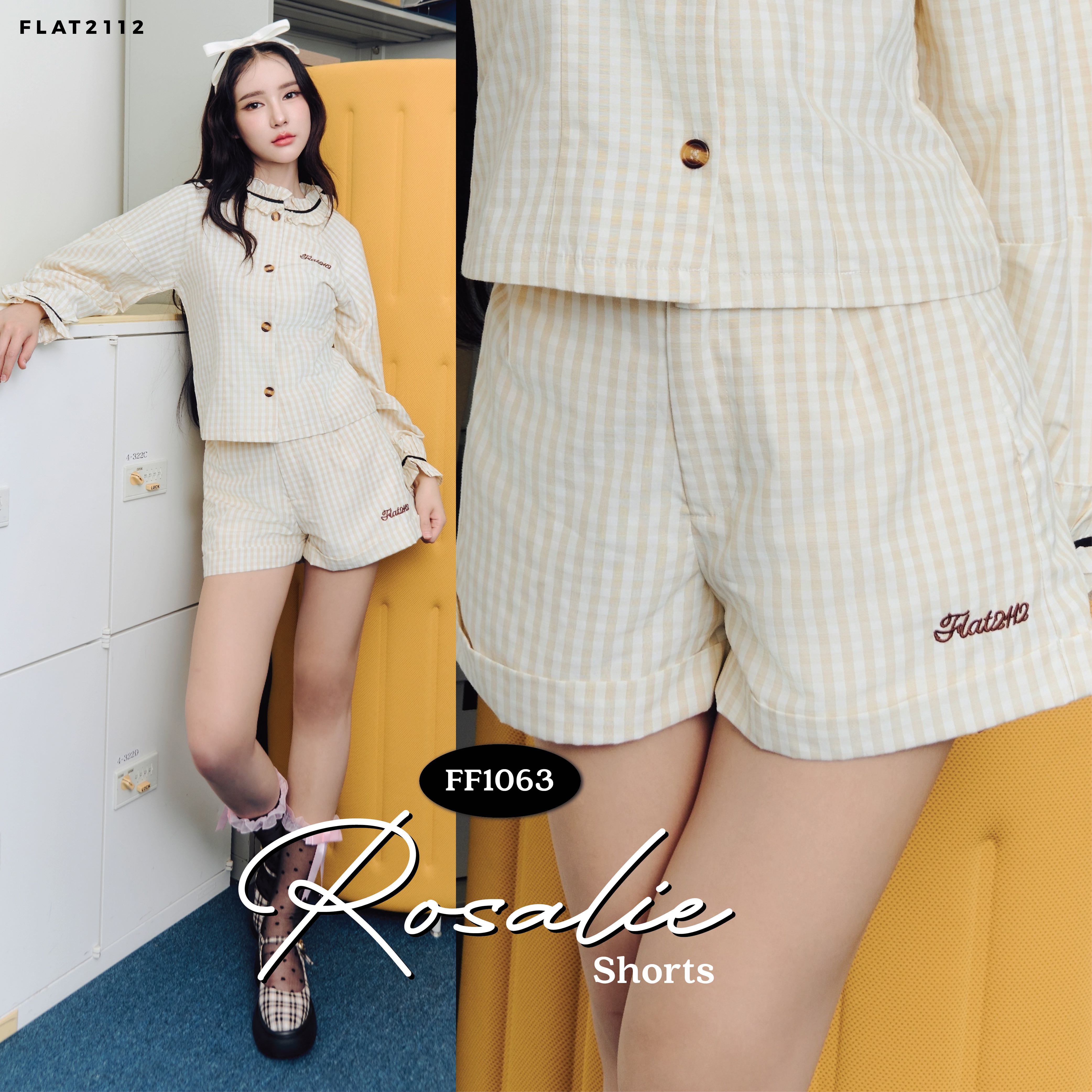 FLAT2112 FF1063 : ROSALIE SHORTS กางเกงขาสั้น แฟชั่นผู้หญิง