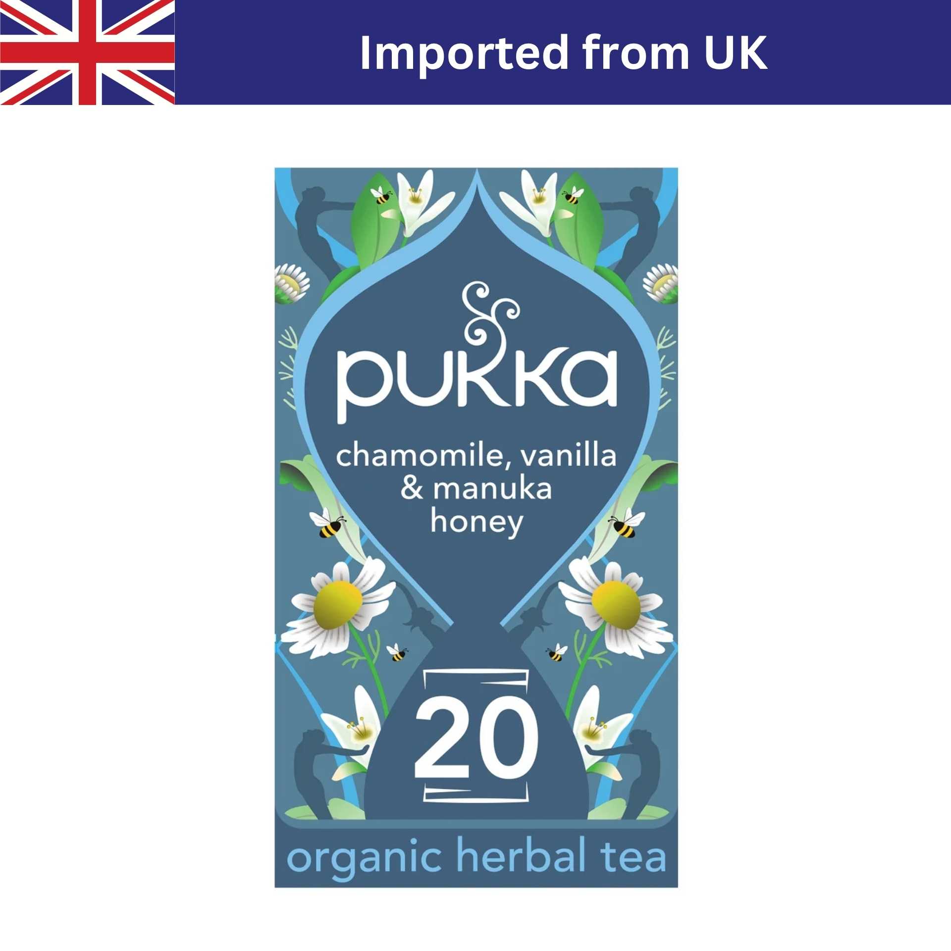 Pukka Chamomile, Vanilla & Manuka Honey Herbal Tea (20 ซอง / 32g)