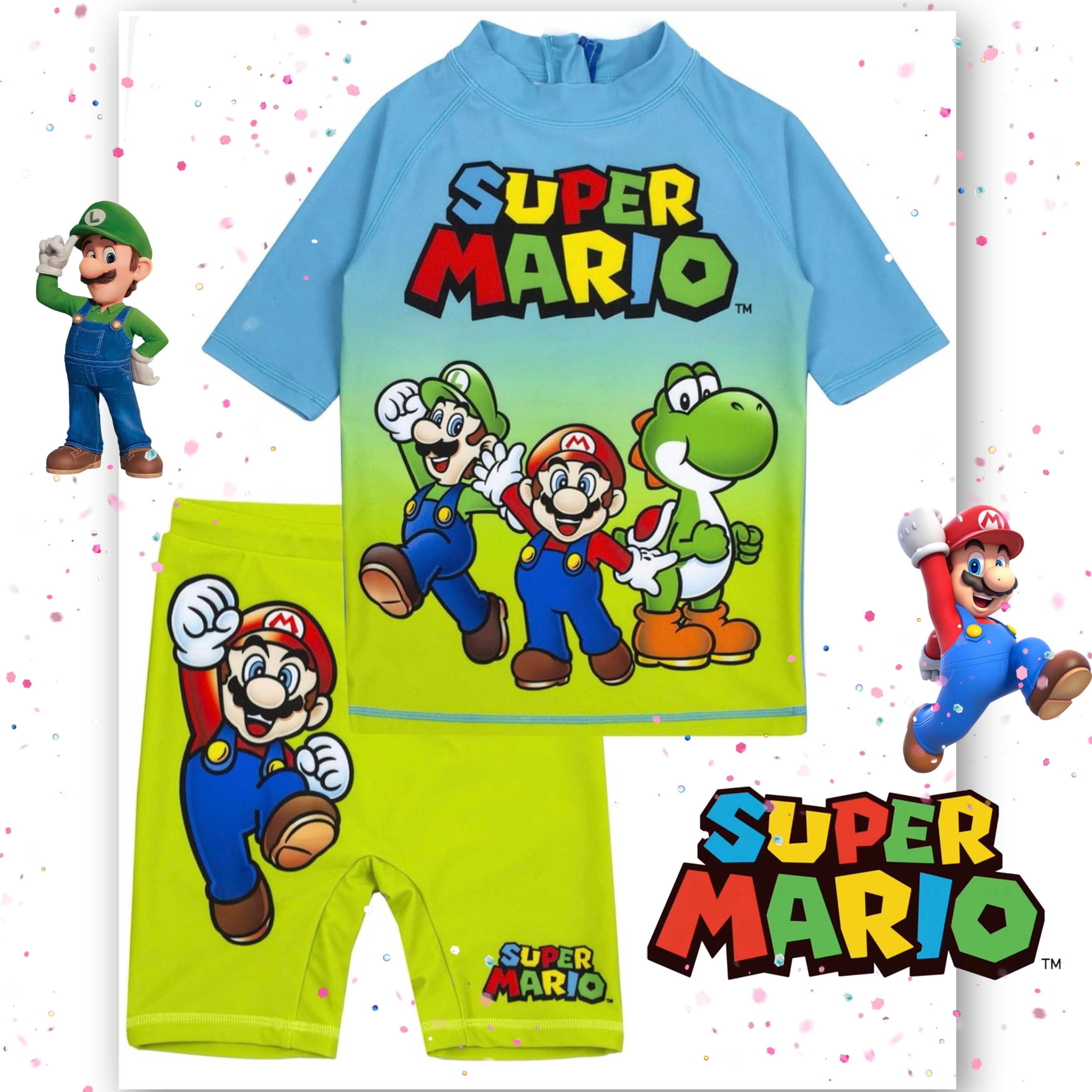 Preorder12-18วัน-(UK) ลิขสิทธิ์แท้ ชุดว่ายน้ำมาริโอ้ เซ็ทเสื้อกางเกง /Sz 3y-11y