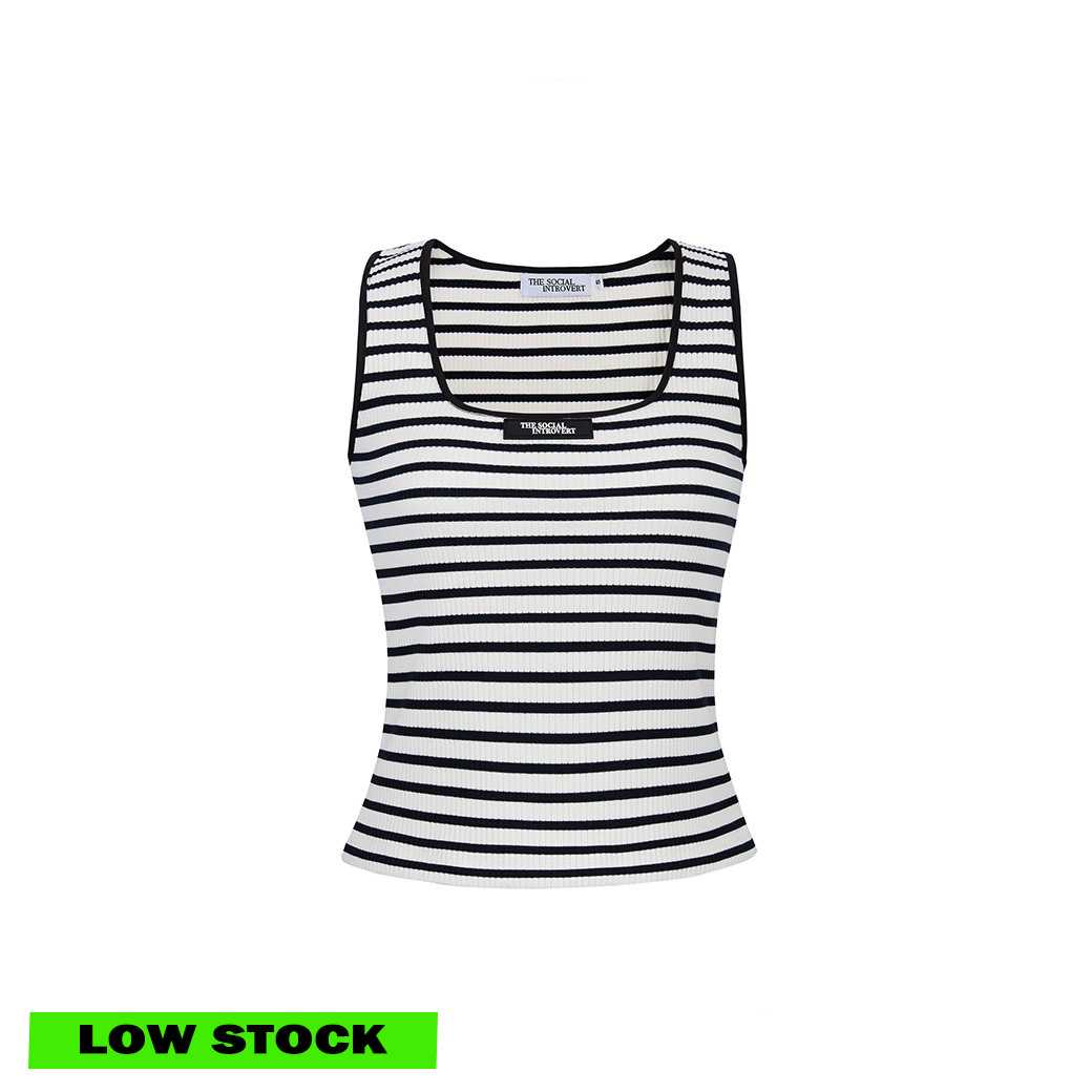 BRITTANY TANK TOP - BLACK STRIPES