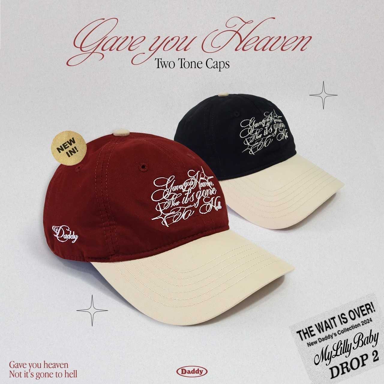 DADDY | Gave You Heaven Two Tone Cap หมวกแก๊ป ทูโทน สุดน่ารัก