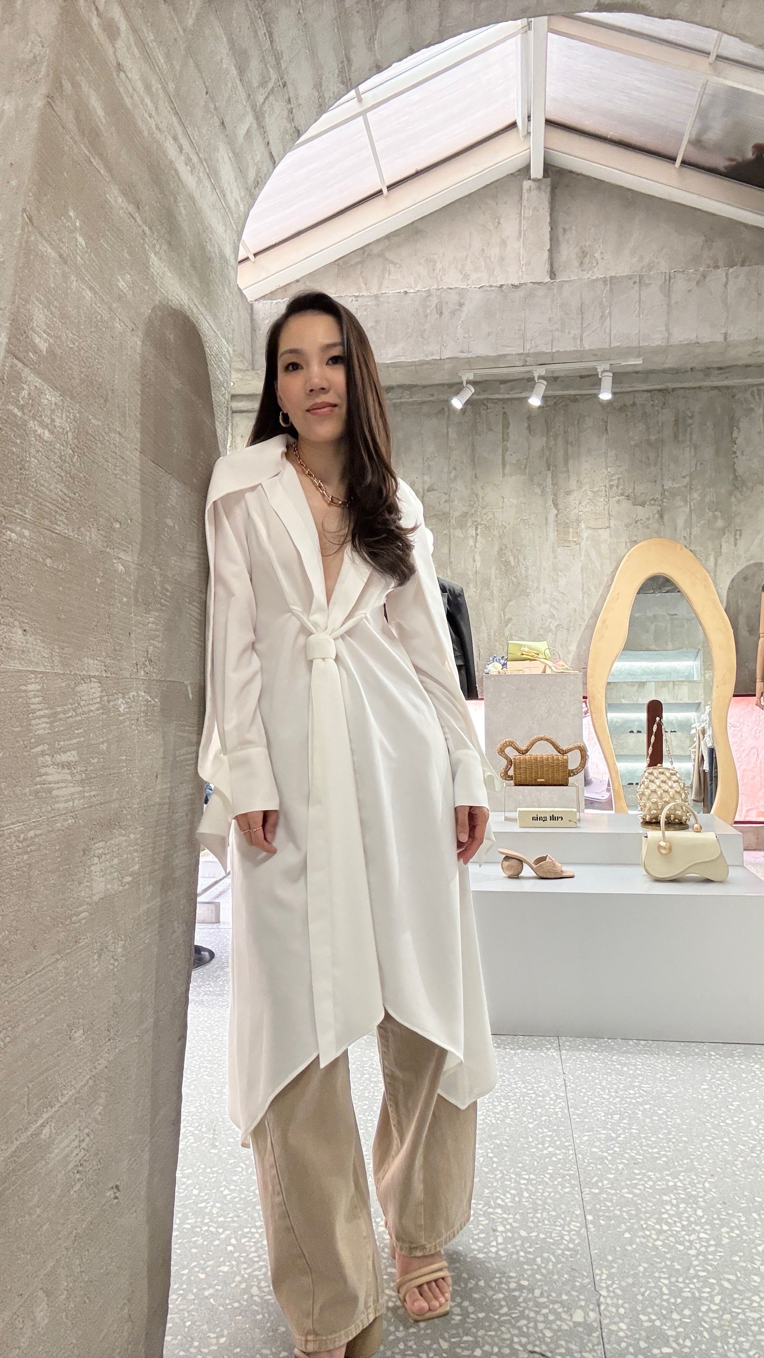LEJE TARAE Draped Knot Dress - WHITE