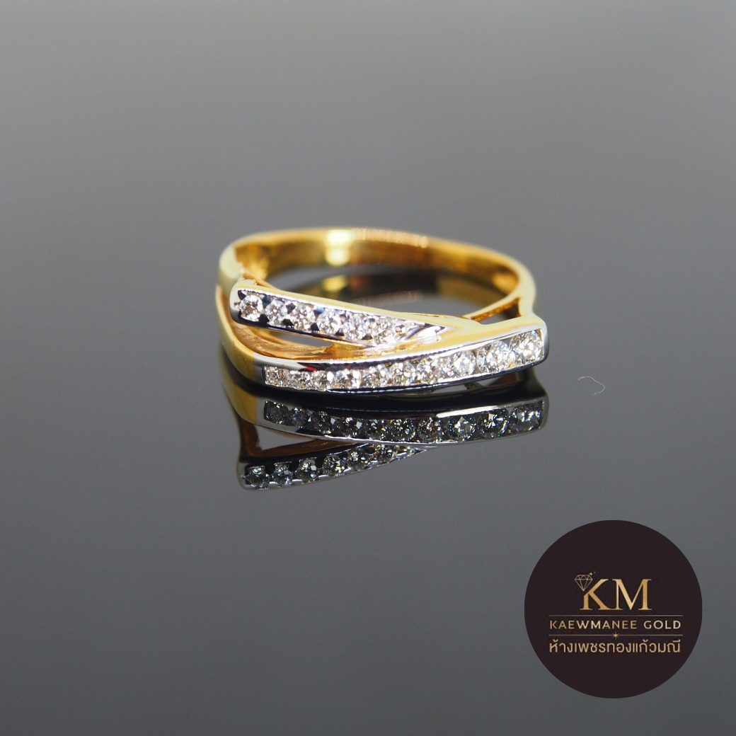 แหวนเพชร Parallel Line Collection (90% Gold)