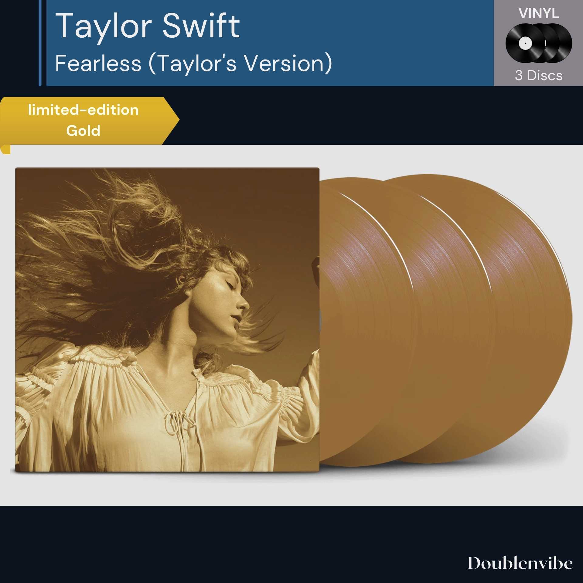 [ใหม่และซีล] แผ่นเสียง Vinyl Taylor Swift – Fearless (Taylor's Version) (Gold Limited Edition)