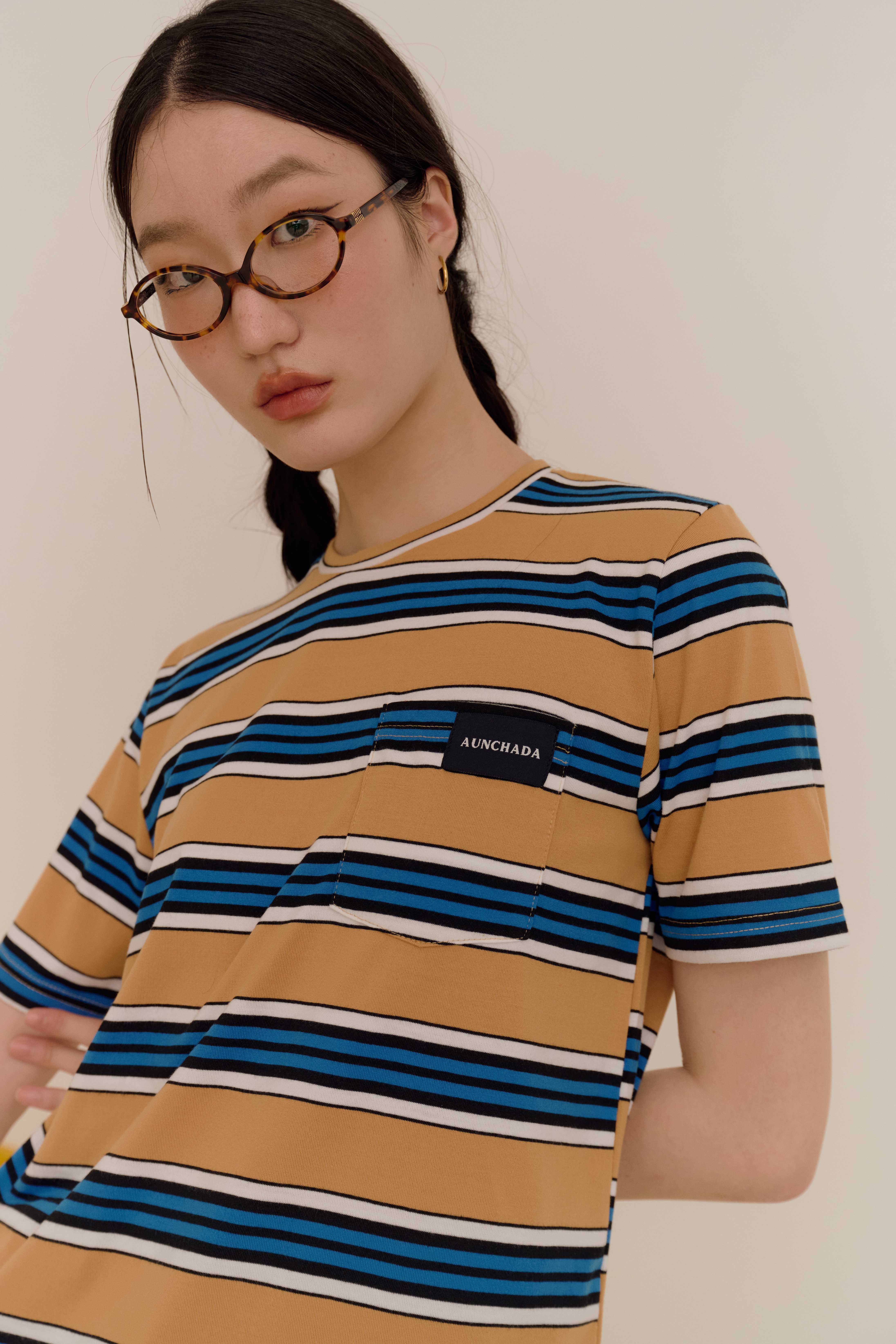 Rubic T-shirt เสื้อยืดแขนสั้นลายขวาง
