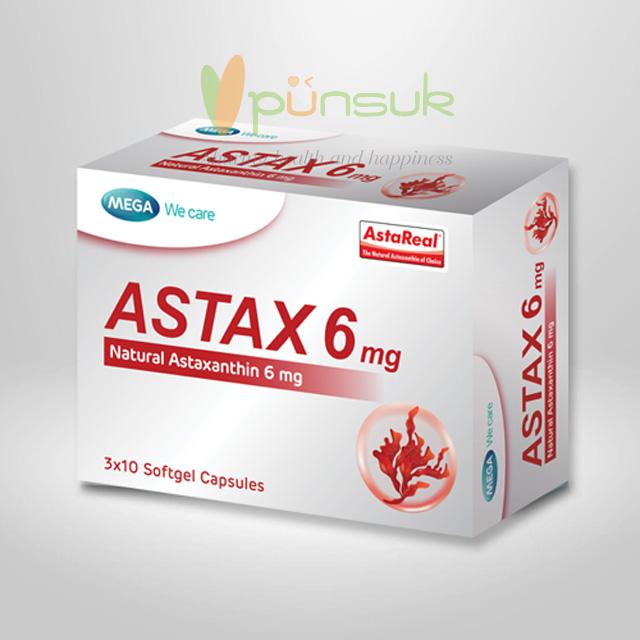 MEGA We care ASTAX 6 Astaxanthin 6mg (3x10 Softgel Capsules)