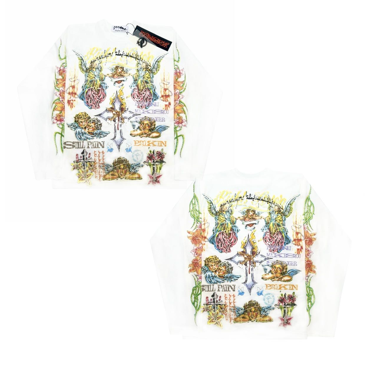 TPP® BORN FROM PAIN WHITE WAFFLE LONG SLEEVE 