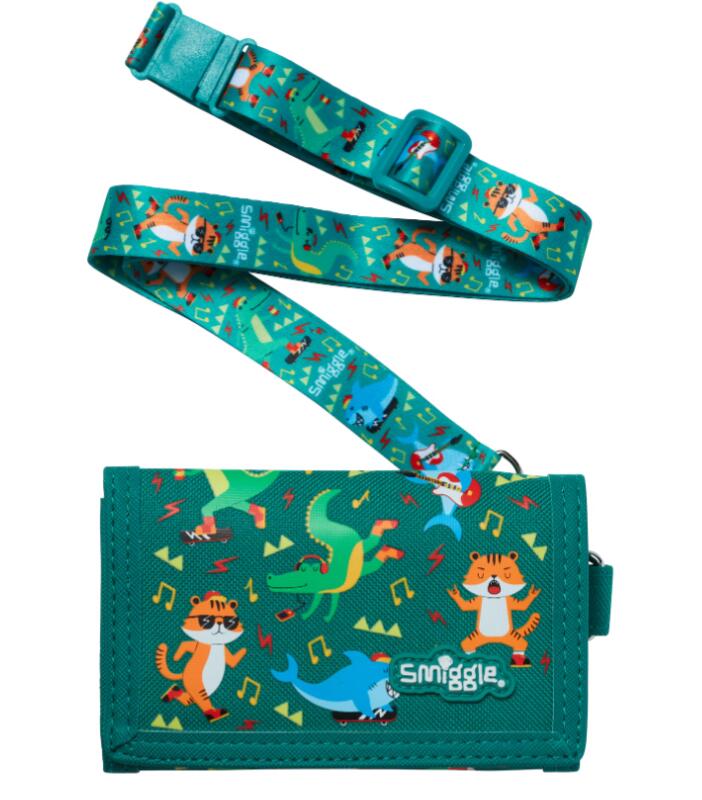 พร้อมส่งในไทย💖 Smiggle Wallet กระเป๋าตังค์ กระเป๋าเงิน ลายเสือเขียว รุ่นมีสาย ของแท้🎁