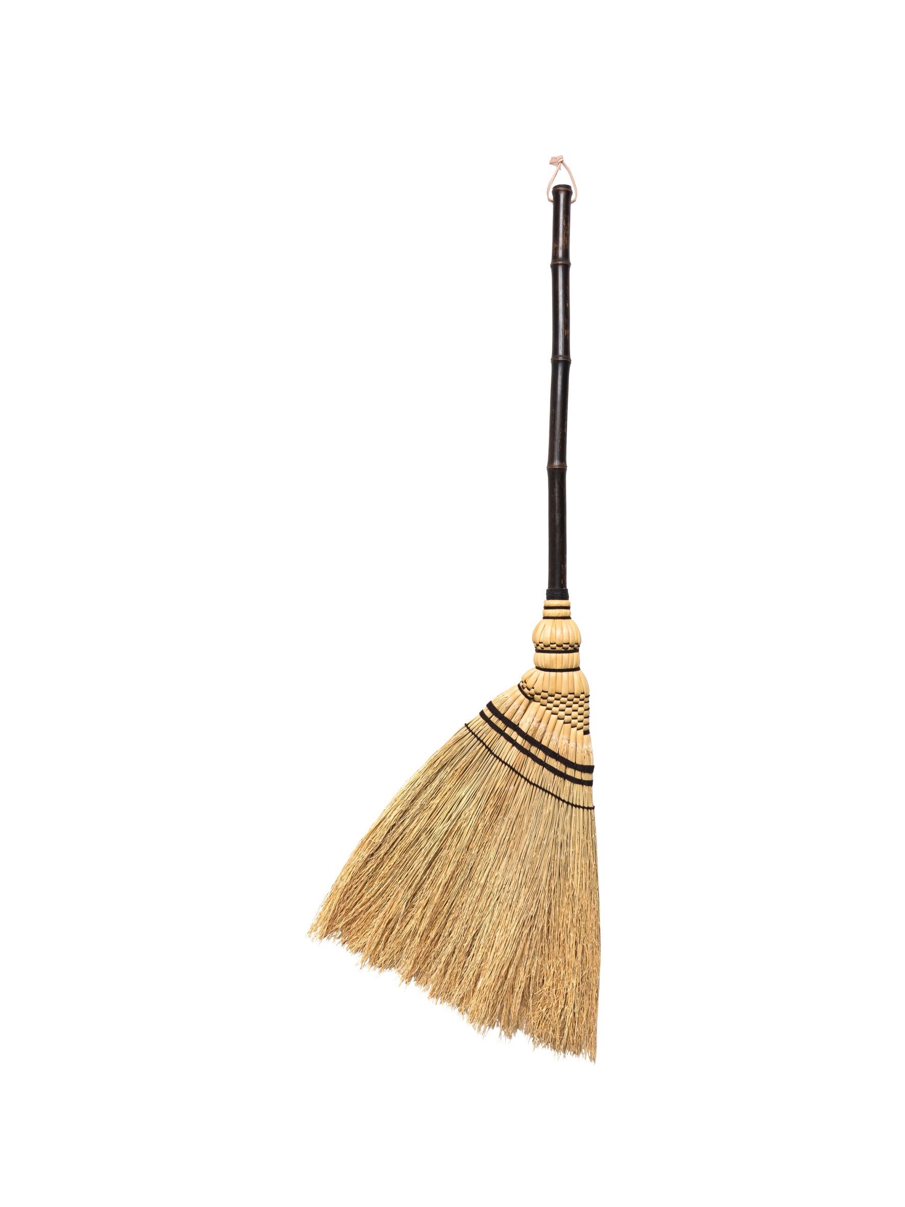 85-cm Black Bamboo Handle Broom (Beige)