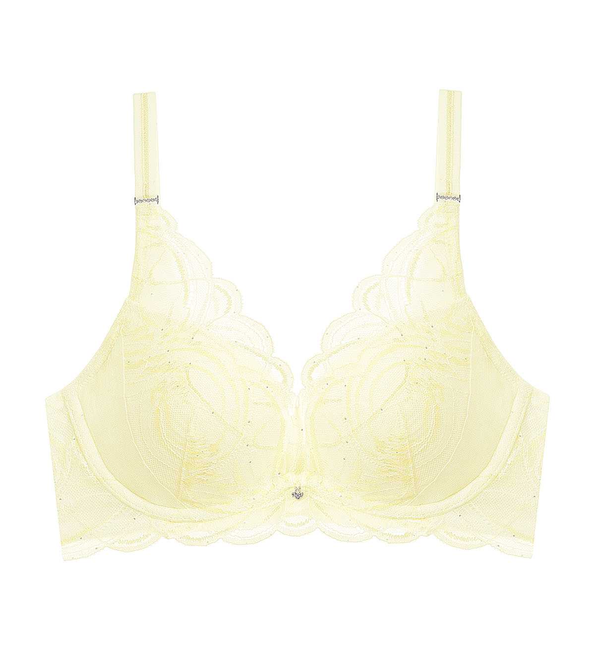 NEW Triumph 10223187 Premium Shimmer Lace WHU DV 01-R 00GT เสื้อชั้นในแบบมีโครง สีเหลือง