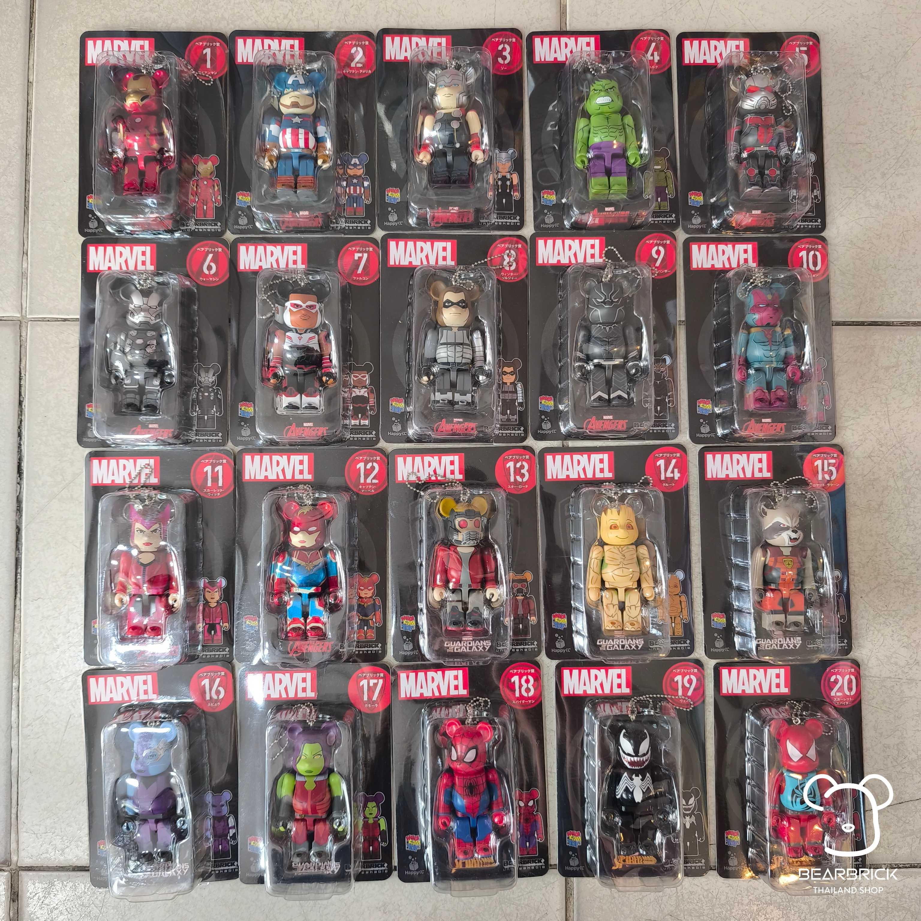 BE@RBRICK Happy Kuji MARVEL 2021 100% 20 ตัว