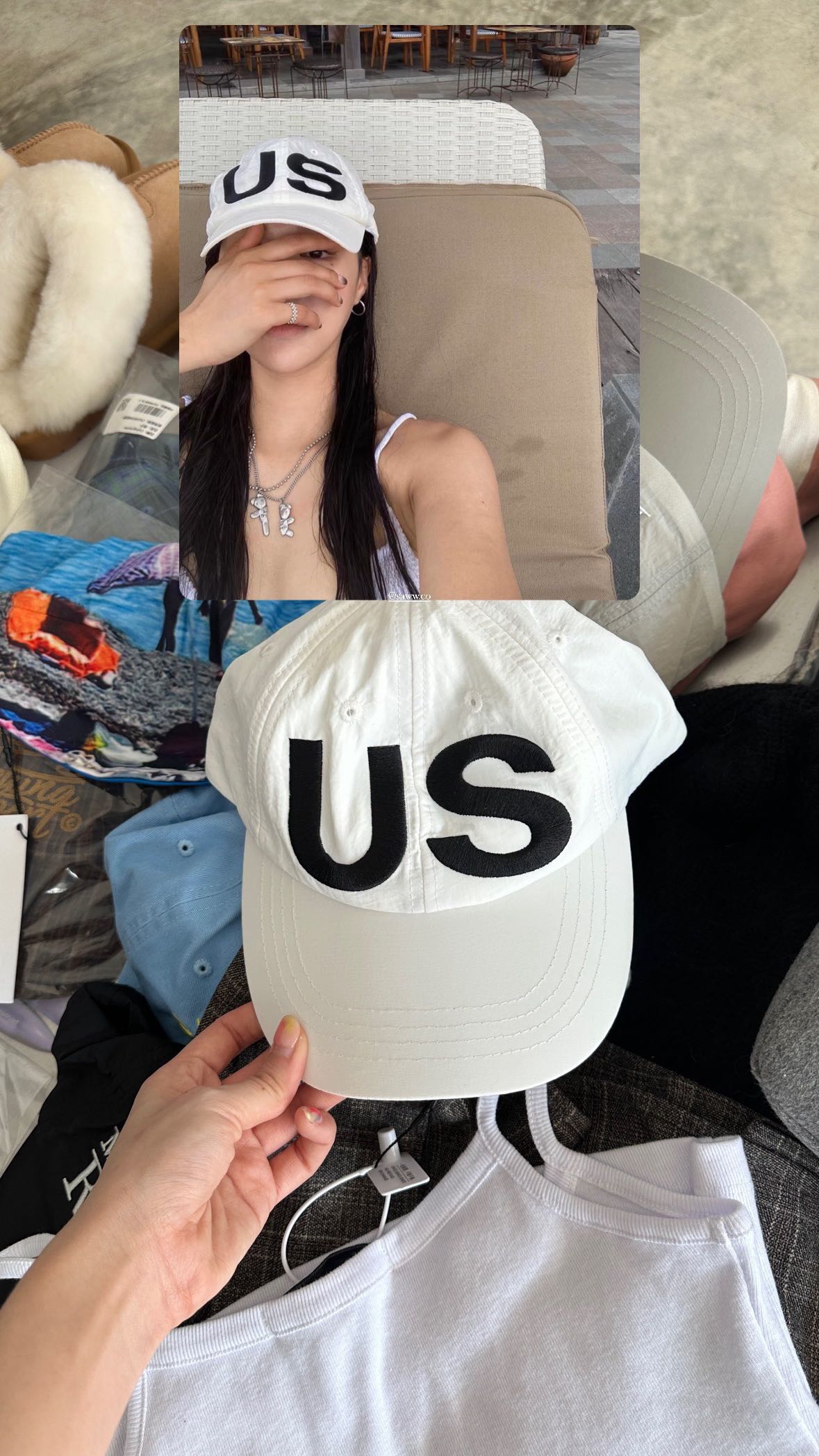 Us cap (black / white) 