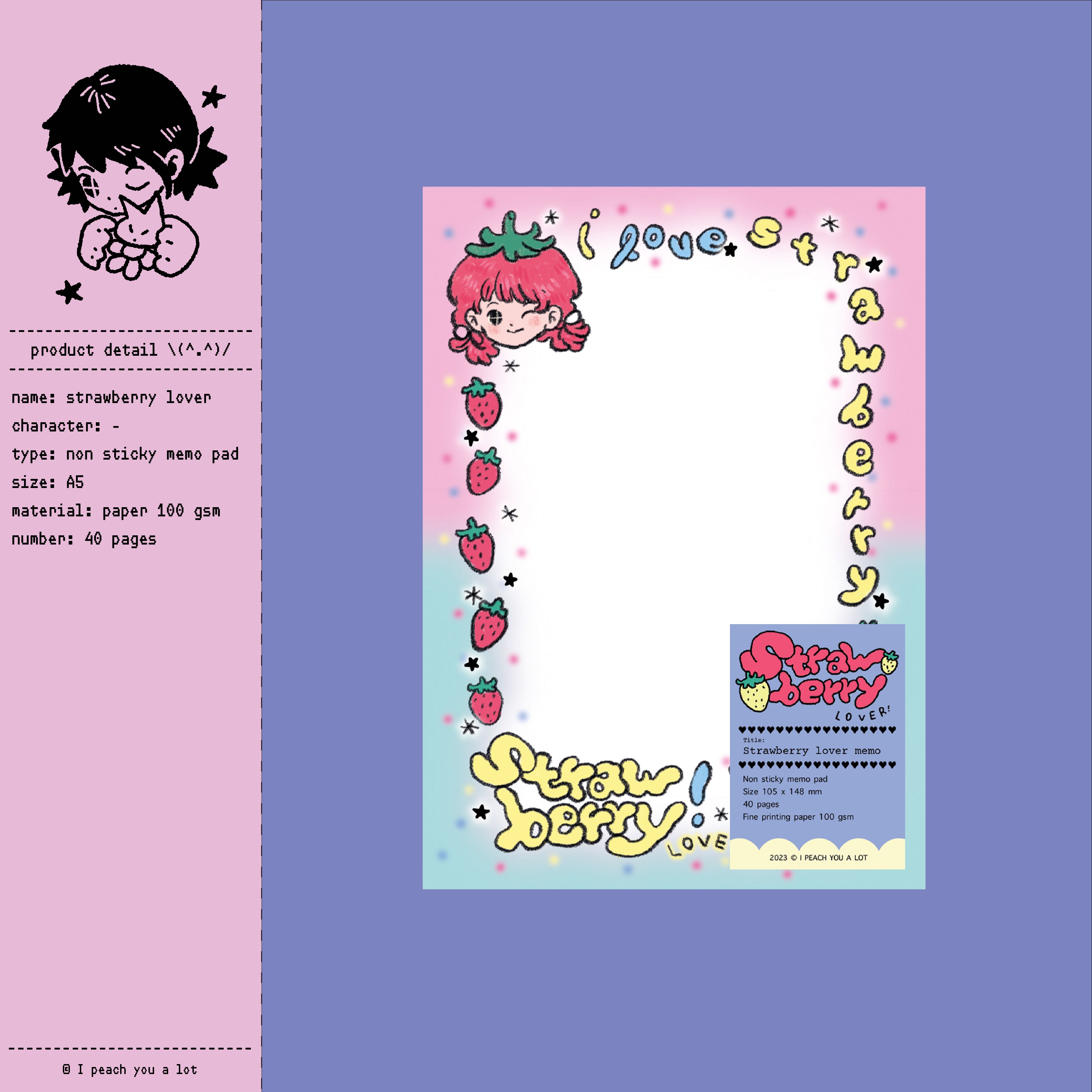 strawberry lover / memo pad