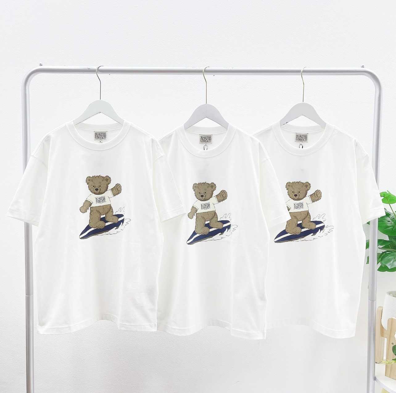 Marithe Surfing Dooble Bear Tee ( white)