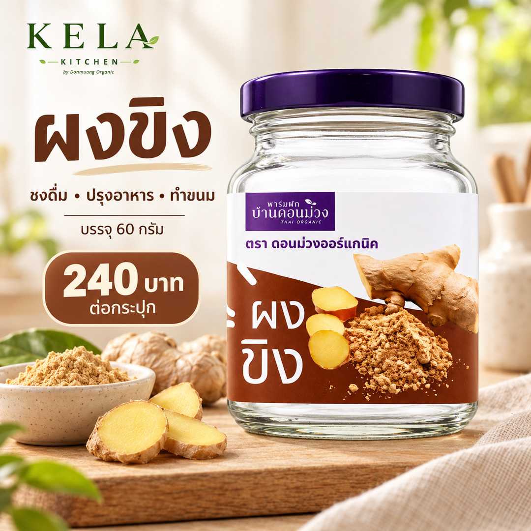 ผงขิง 60 กรัม | ดอนม่วงออร์แกนิก