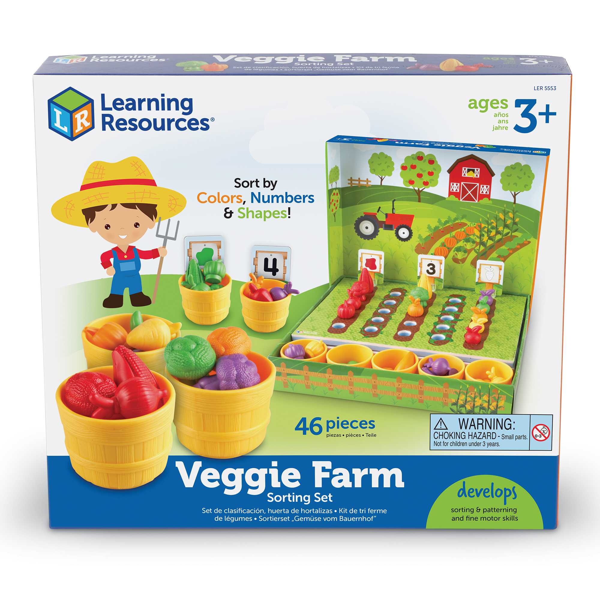 Learning Resources, Veggie Farm Sorting Set ชุด สนุกกับการจำแนกพืชหลากชนิด ของเล่นเด็ก 3 ปีขึ้นไป