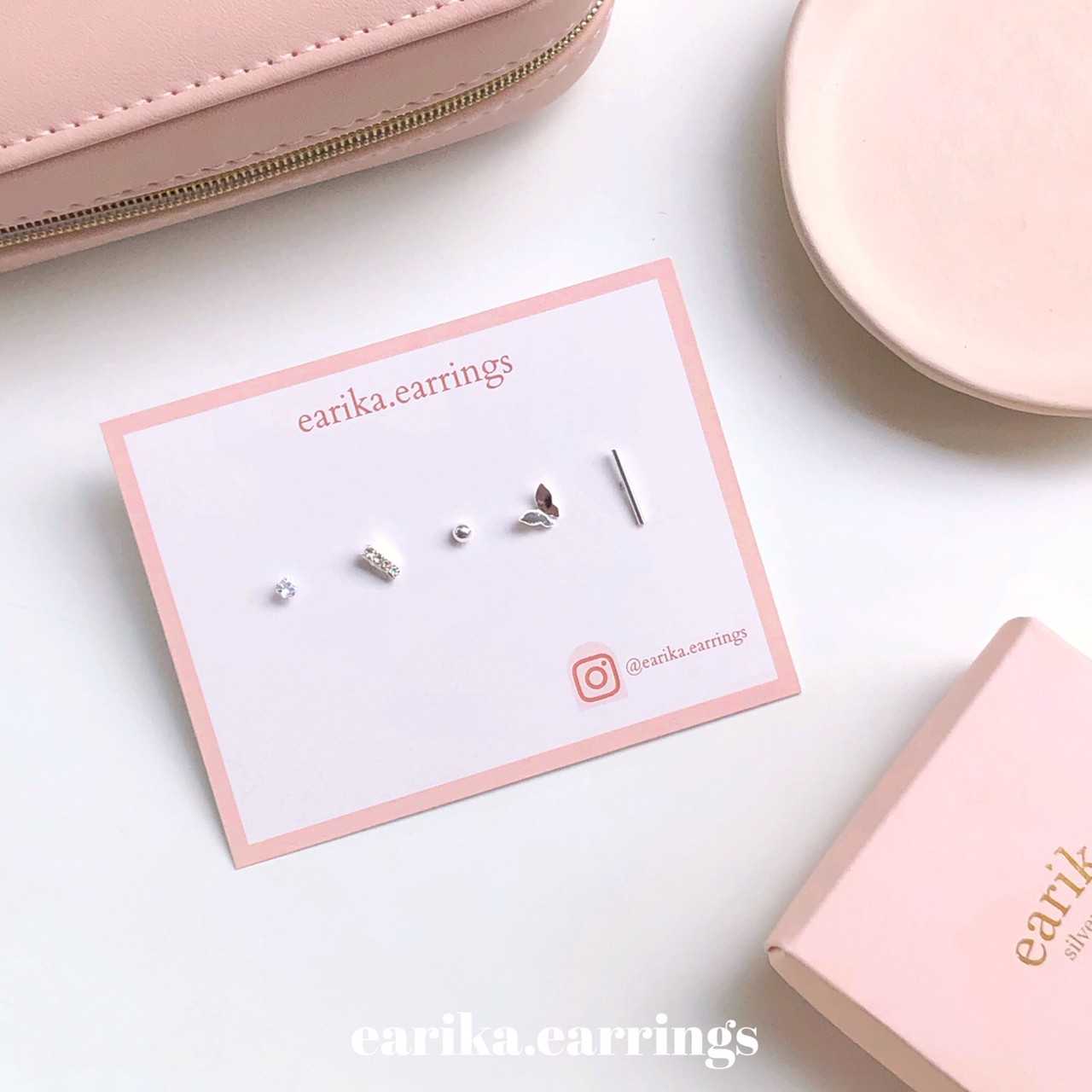 earika.earrings - daily nabi set เซ็ตต่างหูผีเสื้อก้านเงินแท้ คนแพ้ง่ายใส่ได้
