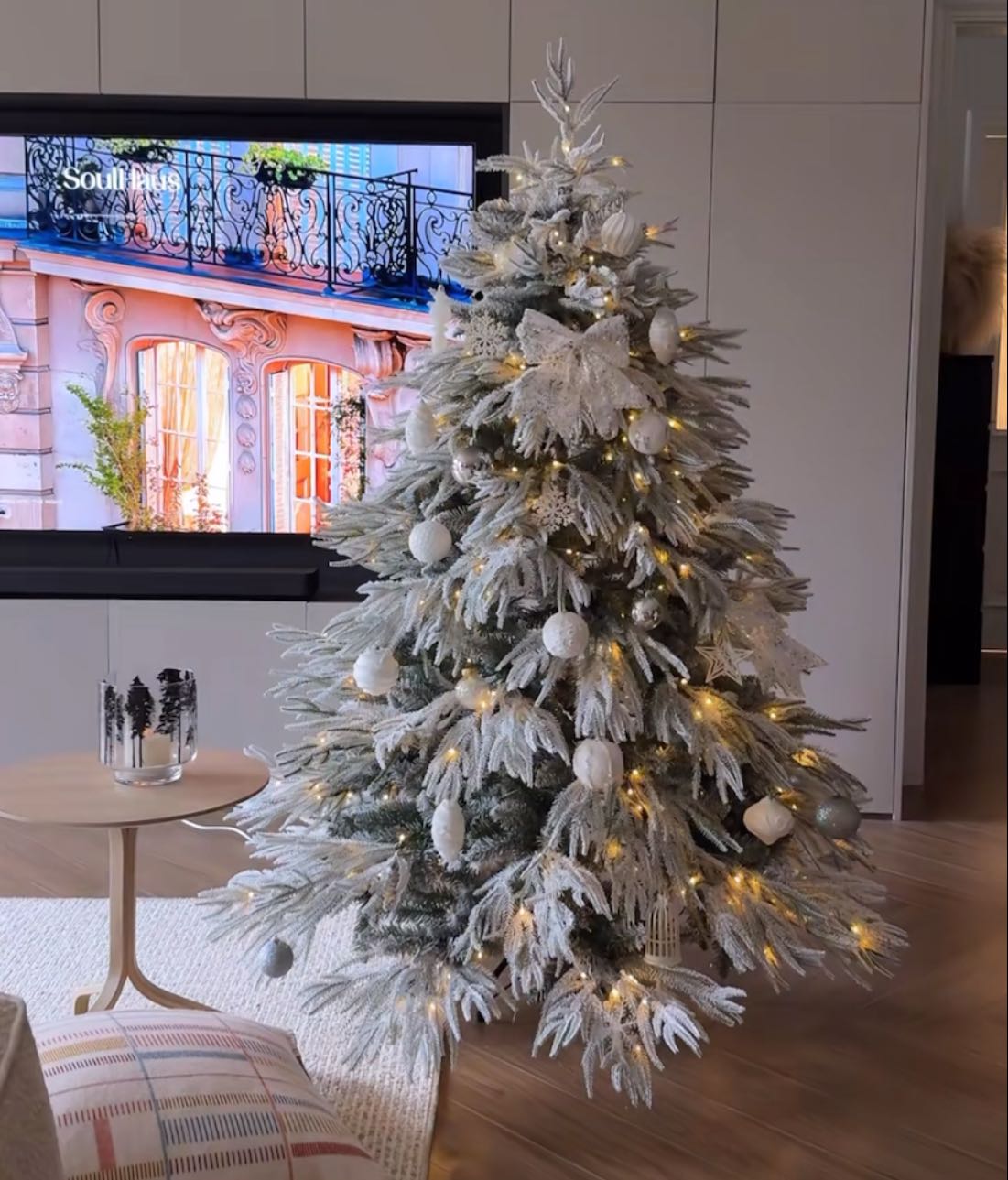 Christmas Tree Prelit Snow Flocked 💥ชำระผ่านแพลตฟอร์มมีค่าชาร์จ3%