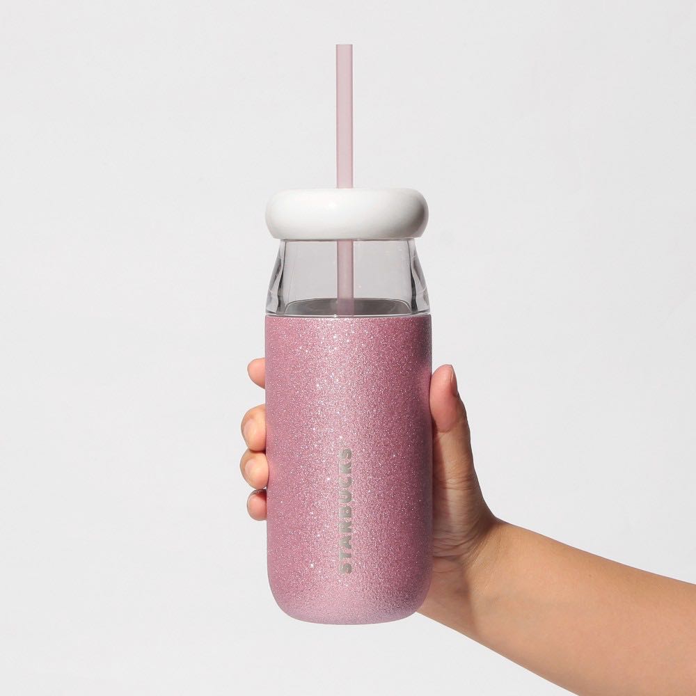 Starbucks Japan Stainless Steel Cold Cup Tumbler, Glitter Ice Pink, 503ml