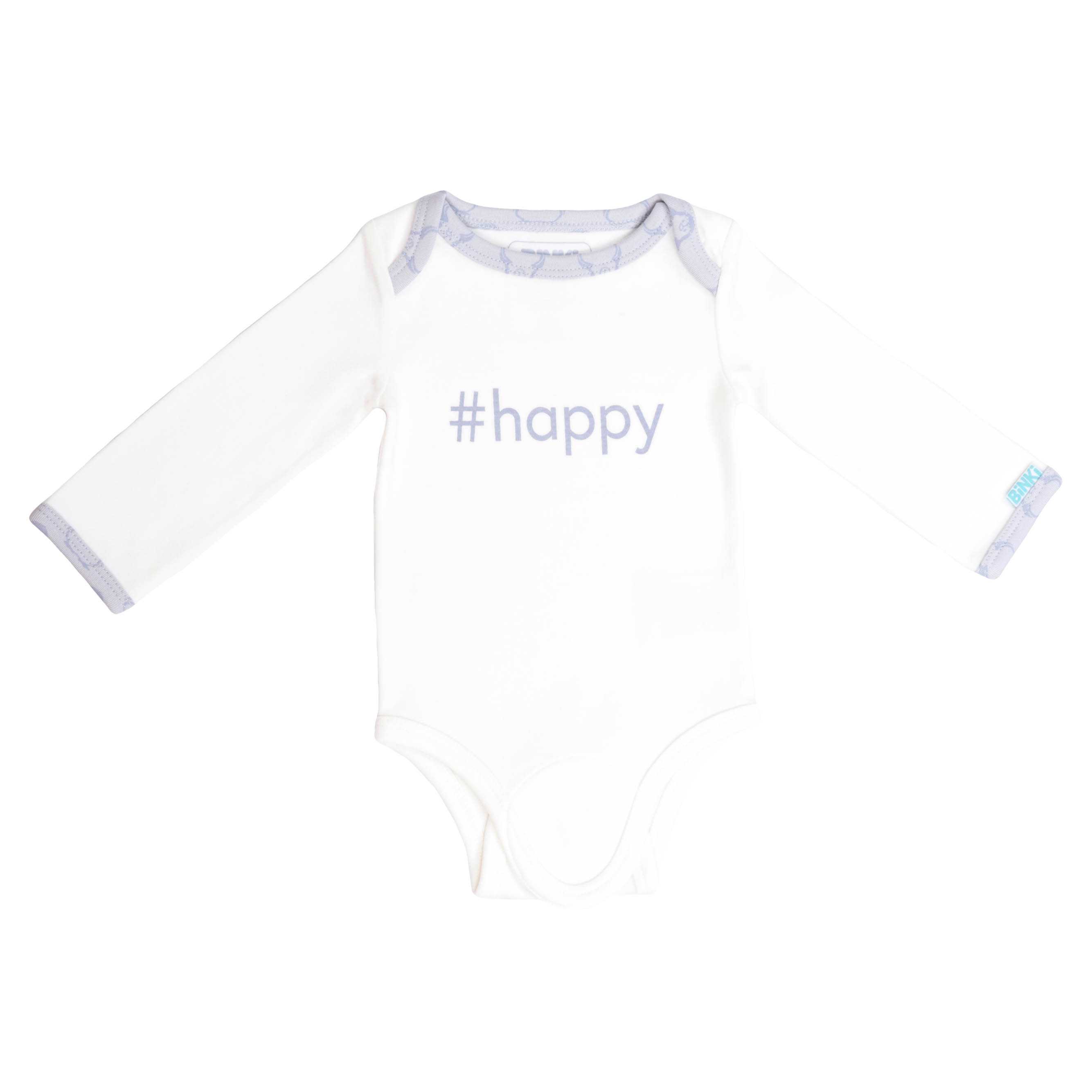 Bodysuit Longsleeve #Happy - Star White