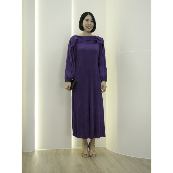 2MUAY รุ่น GA4105 เดรสพลีทคุณภาพ LAYER SLEEVE PLEATED DRESS 10 สี FREE SIZE