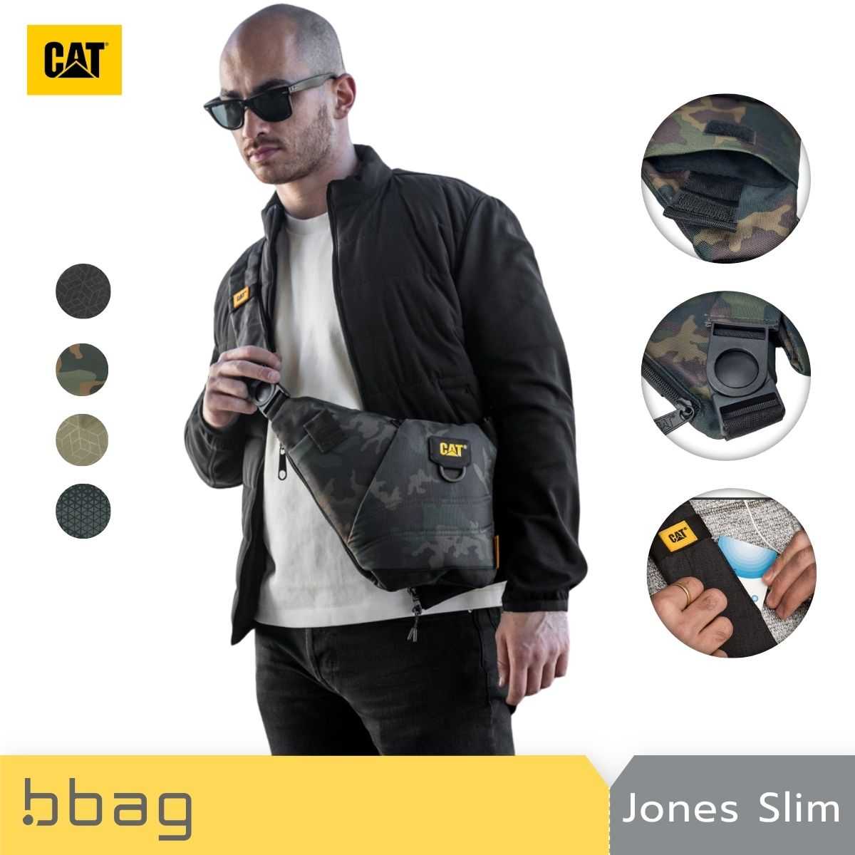 Caterpillar กระเป๋าสะพายคาดอก ทรง Slim 1 ลิตร รุ่น Jones 84060 มีช่องใส่ Tablet และช่องลับสายสะพาย