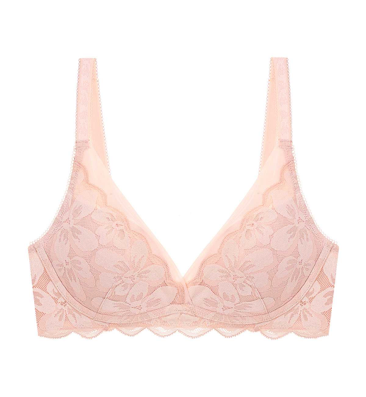 NEW Triumph 10225974 Aqua Moon Flower HU DV 01 00WJเสื้อชั้นในไม่มีโครง สีชมพูอ่อน