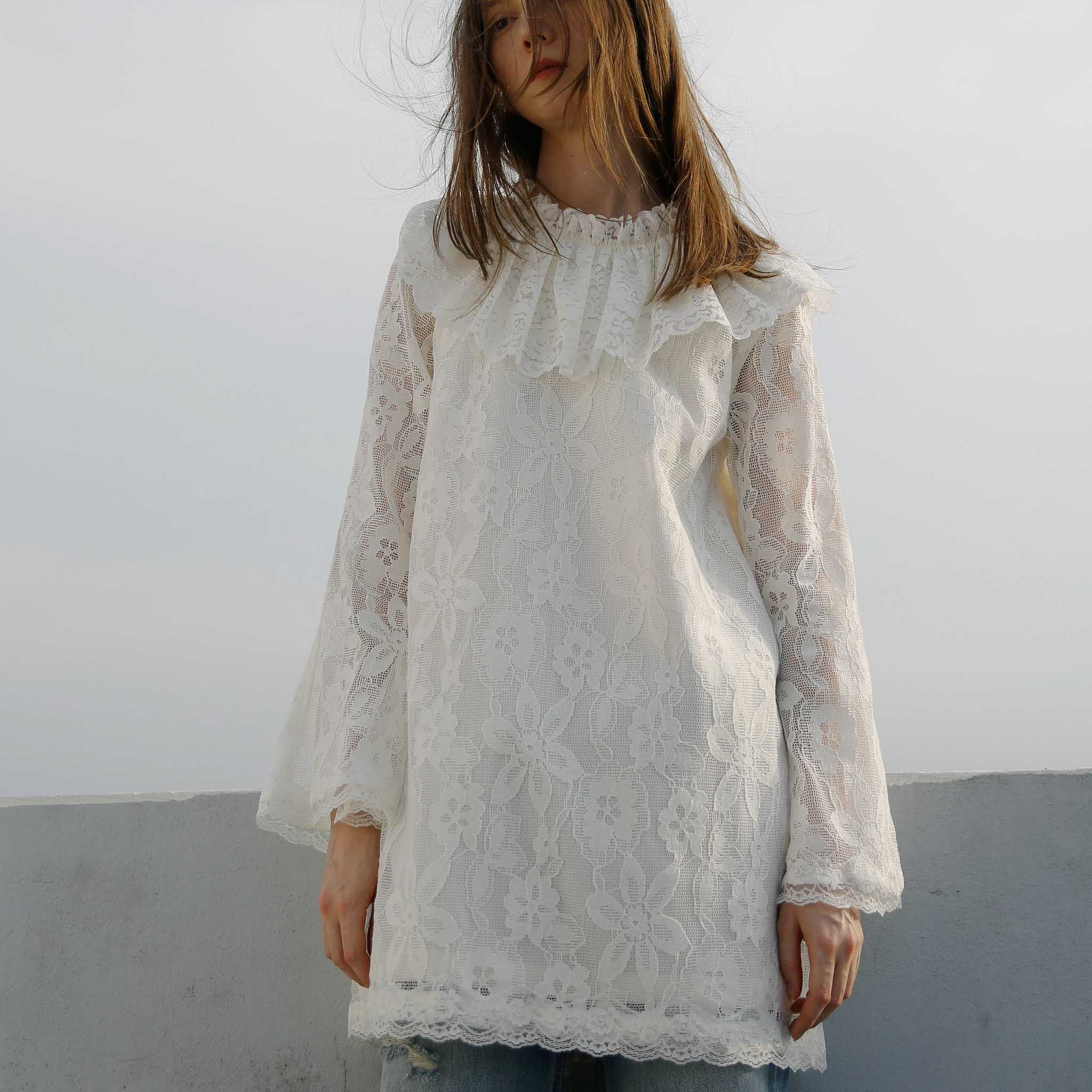 Rotsaniyom Mini Dress in White Lace