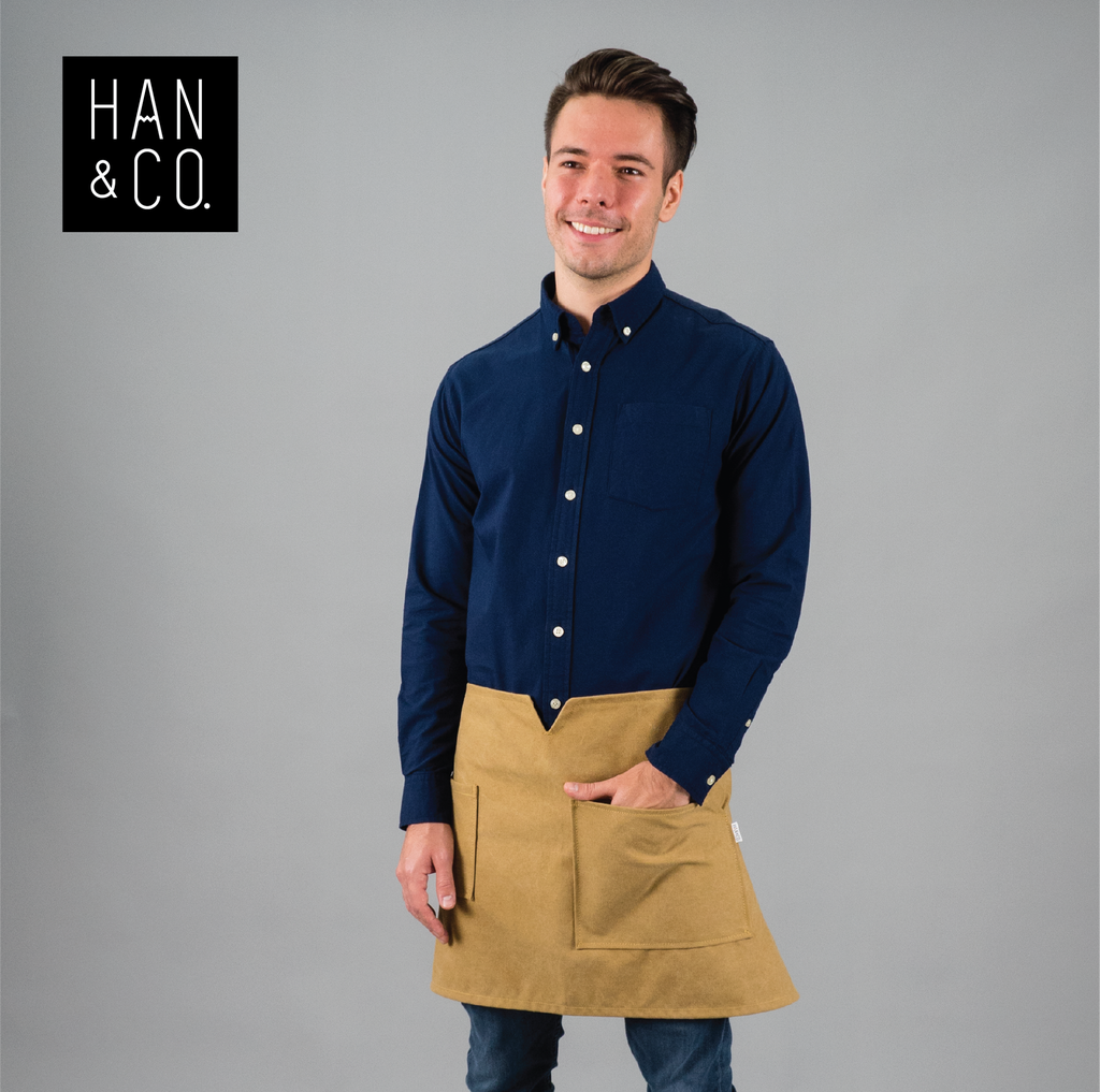 ผ้ากันเปื้อนตัวสั้น 12C Cross Back Short Apron  (น้ำตาลอ่อน, Latte Brown)
