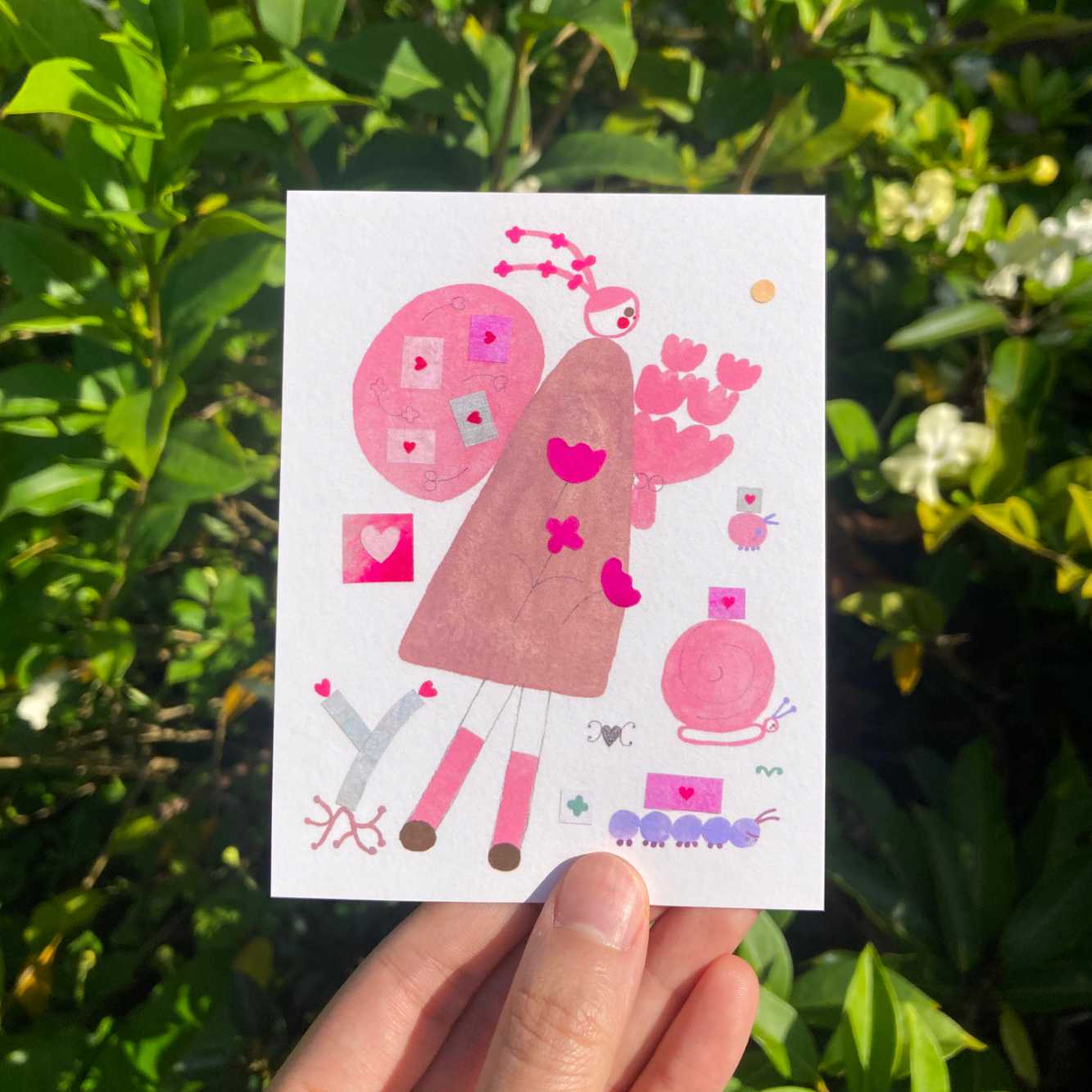 postcard - flower letter