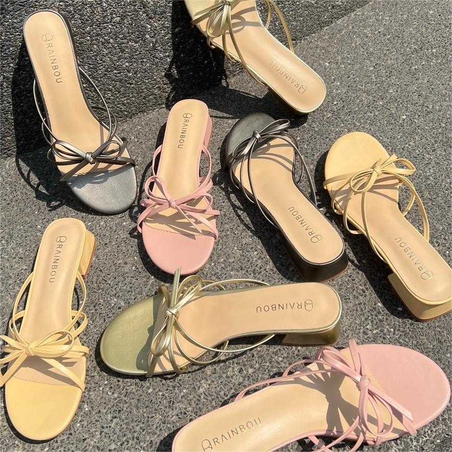 RAINBOU BOWIE SANDALS - รองเท้าส้นสูง โบว์เก๋