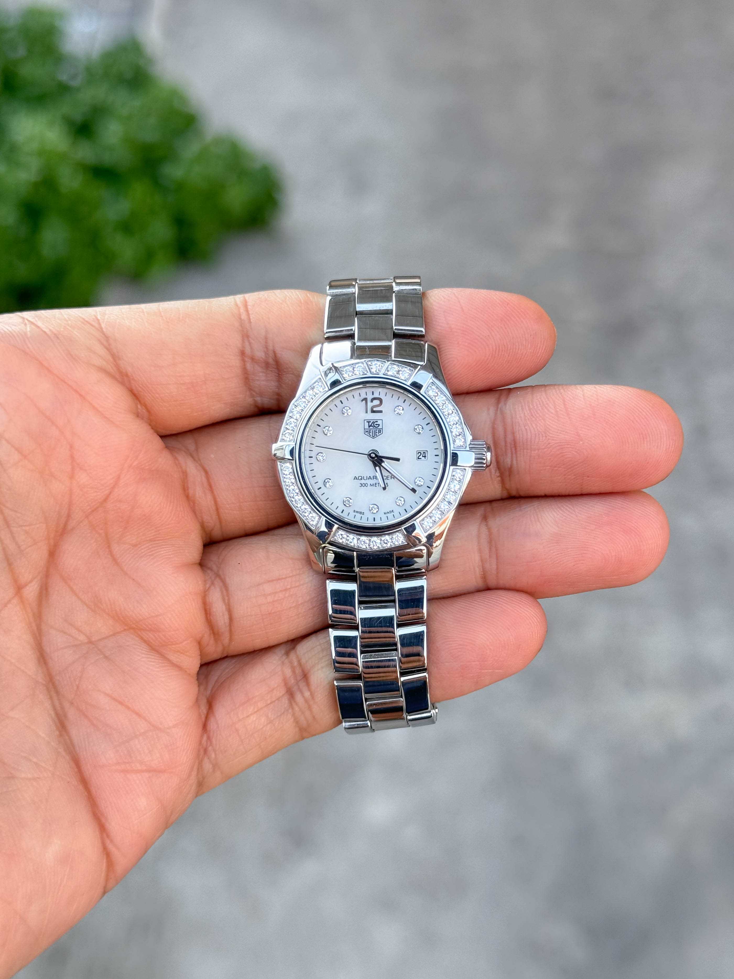 Tag Heuer Aquaracer Diamond Lady Size Quartz หน้ามุกขาว