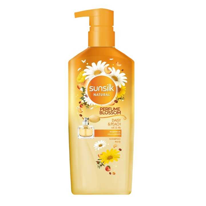 [Unilever] ซันซิล เนเชอรัล แชมพู เพอร์ฟูมบลอสซั่ม เดซี่แอนด์พีช  ขนาด 425 มล.