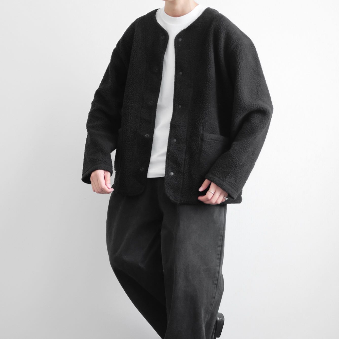 WMB • Fluffy Cotton Oversized Cropped Cardigan 