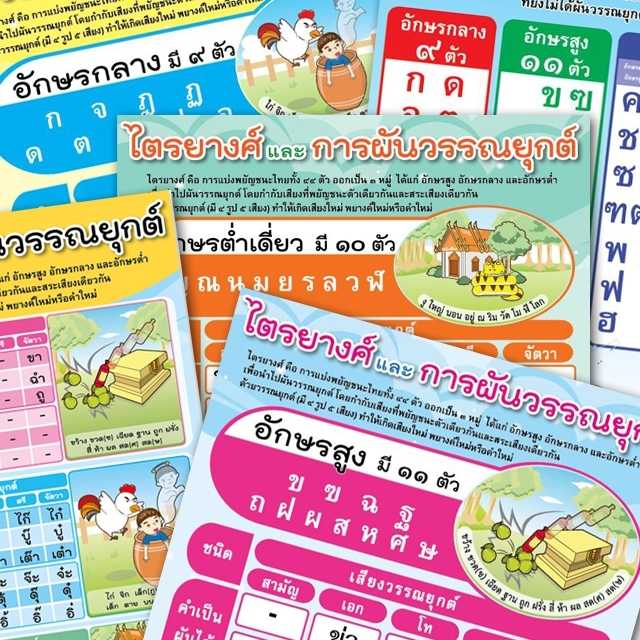 โปสเตอร์พลาสติก  PP วิชาภาษาไทย ไตรยางศ์