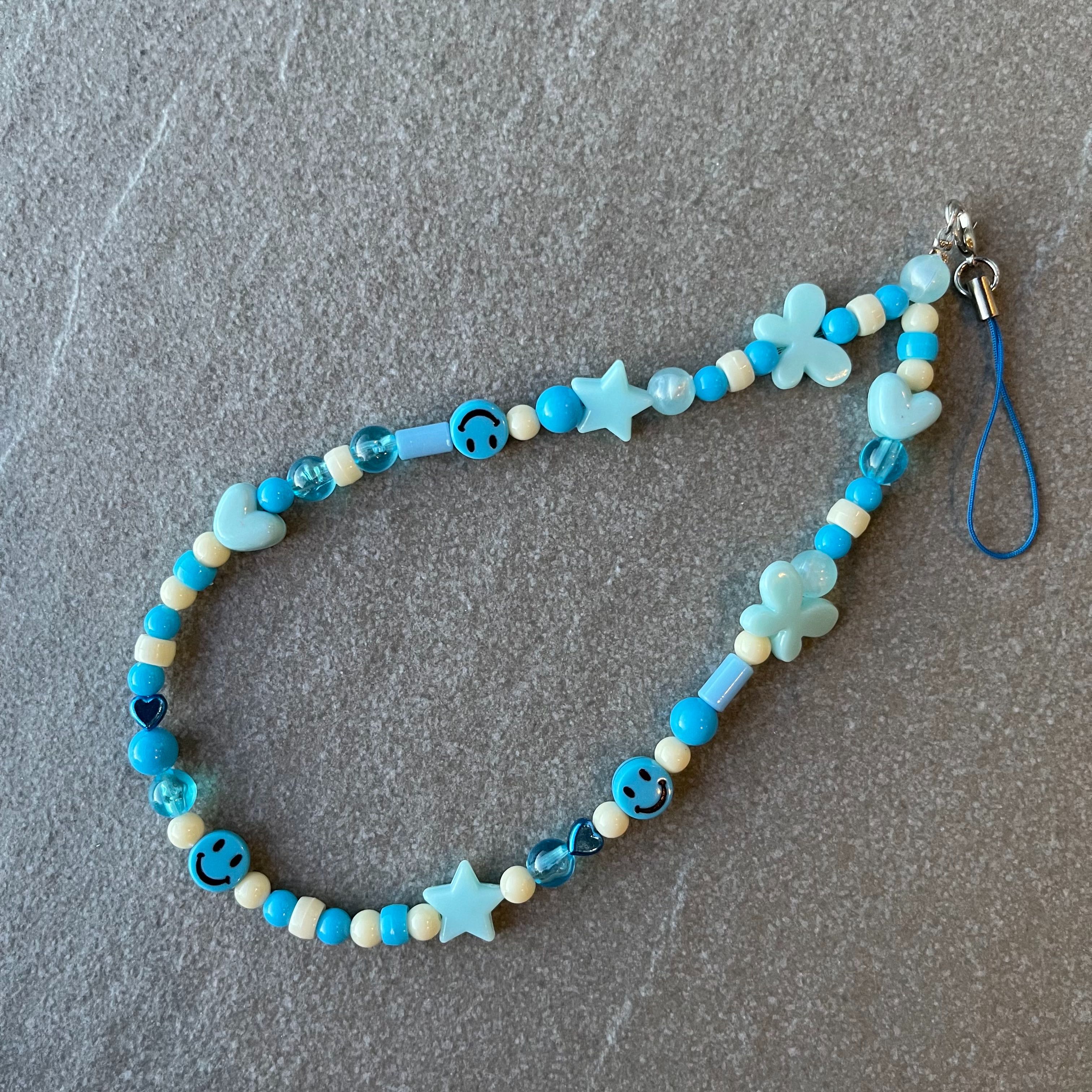 ☻︎ พร้อมส่ง ☻︎ (Ready to ship!) Light Blue 💎 Phone Strap