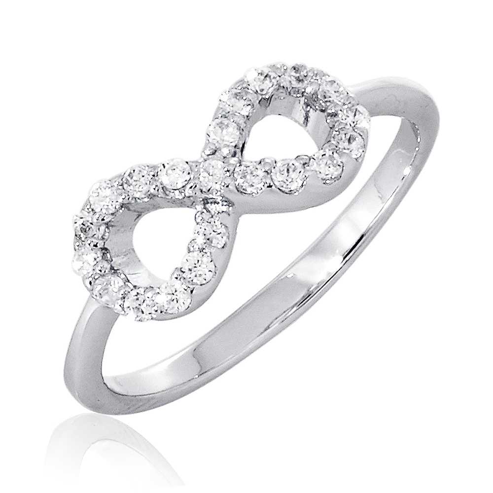 SNOWY แหวนเงินแท้ 925 sterling silver ประดับเพชรสวิส CZ รุ่น RS2063-RR เคลือบทองคำขาว