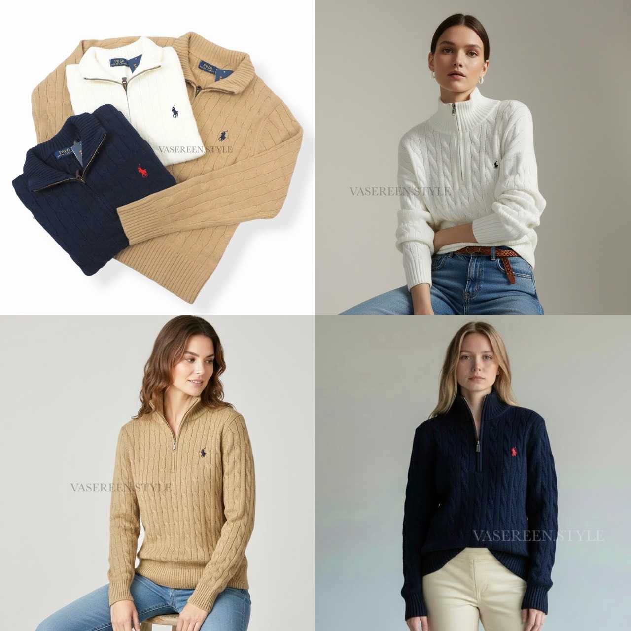 (NEW IN) รุ่นม้าเล็ก Cardigan Cable Knit Zip (Women's)