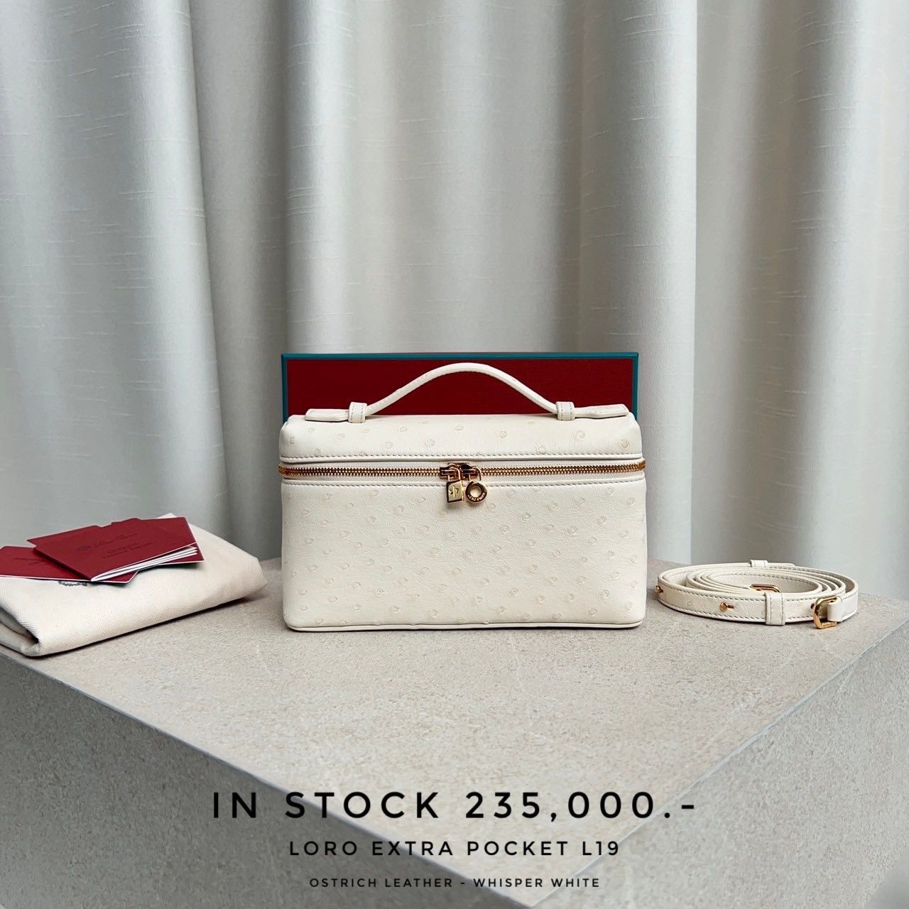 Loro Piana Extra Pocket L19 Ostrich Leather - Whisper White