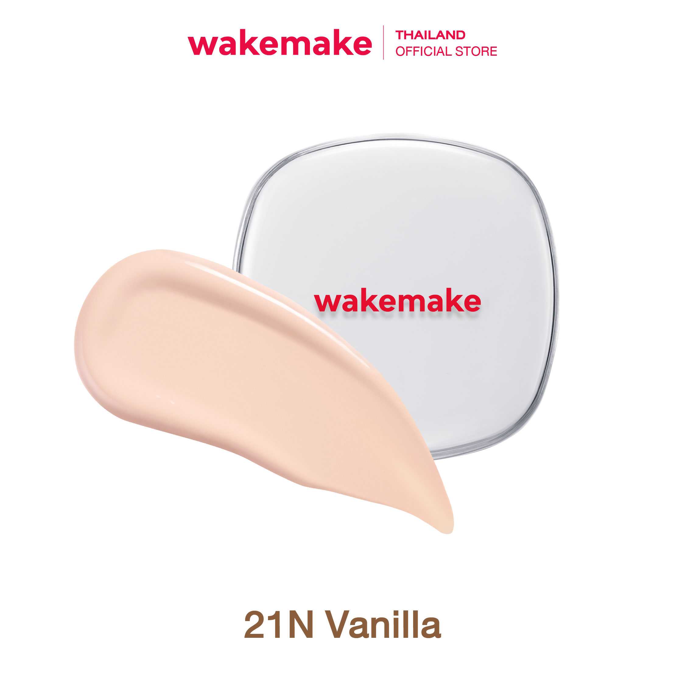 Wakemake Seamless Wear Cushion SPF50 PA+++ คุชชั่น (ตลับจริง + รีฟิล 15g) - สี 21N Vanilla