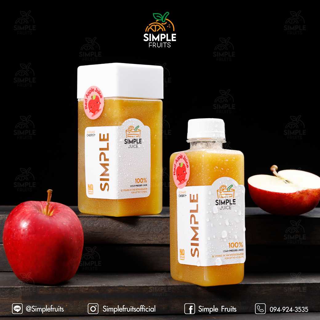 น้ำแอปเปิลแดงสกัดเย็น Cold-Pressed Red Apple Juice