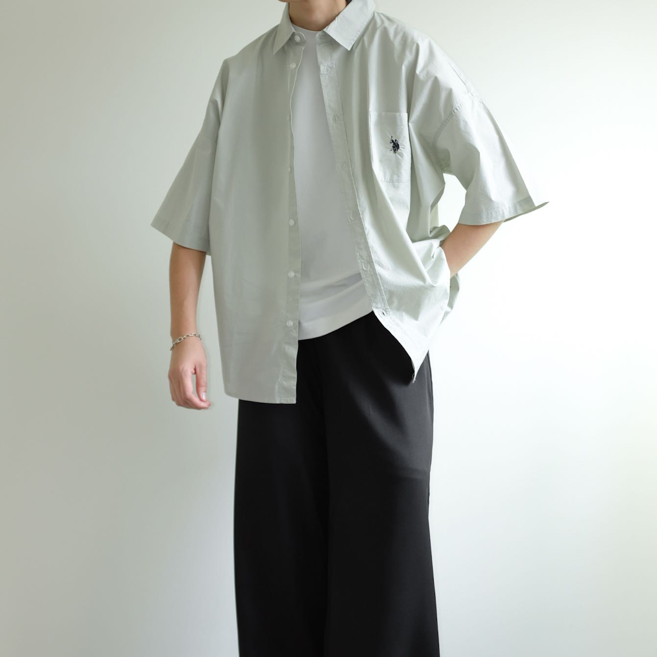 U.S POLO ASSN  Cropped Cotton Oversized Loosely Shirts