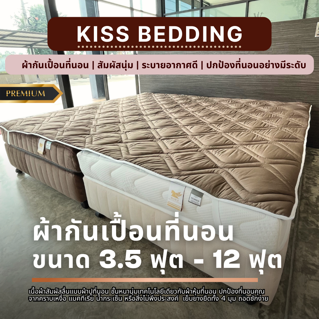 [ผ้ารองกันเปื้อน] ยางยืด 4 มุม สำหรับที่นอน 3/3.5/5/6/6.5/7/7.5/8 /8.5 /9 /9.5 /10/10.5 ฟุต